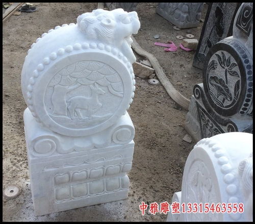 戲球獅子抱鼓石雕塑 白銀大理石抱鼓石雕塑加工廠的藝術傳承與技藝